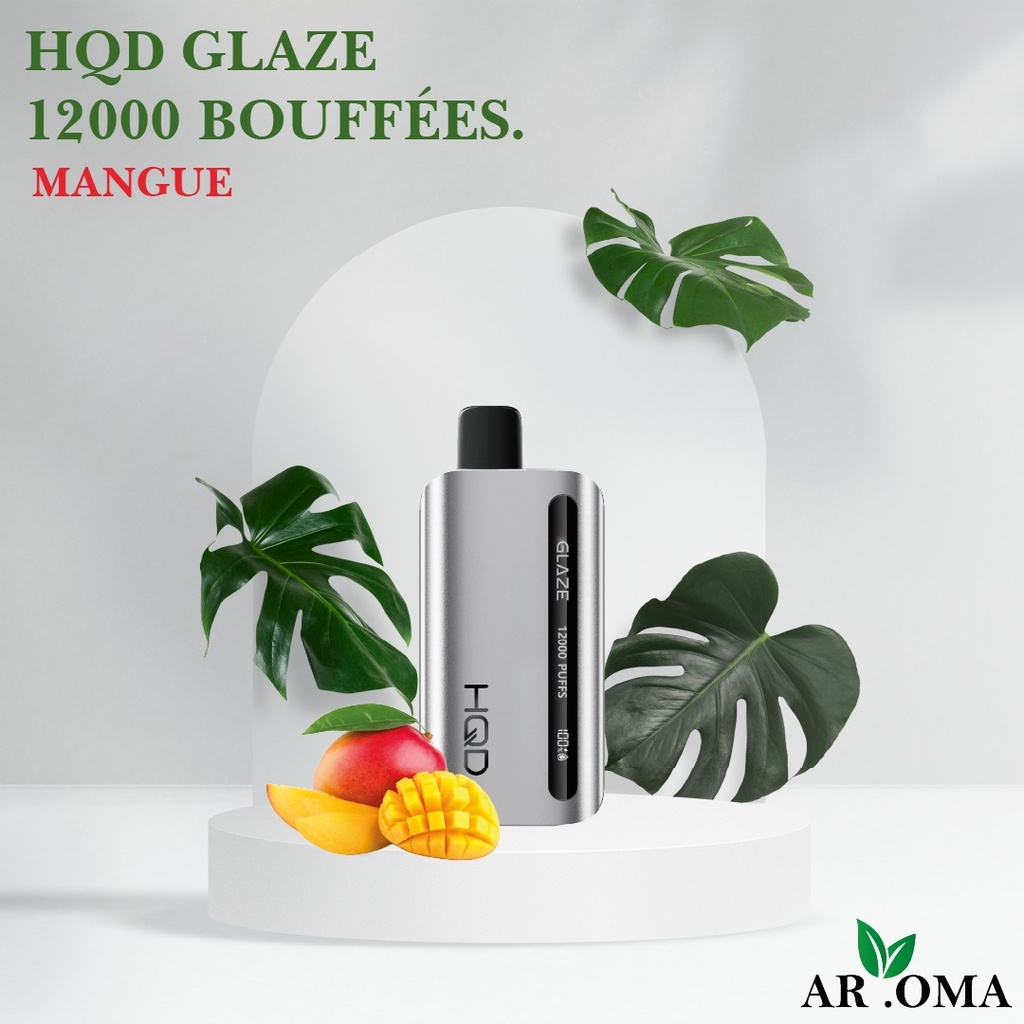 E-CIGARETTE JETABLE HQD GLAZE 5% 12000 PUFFS