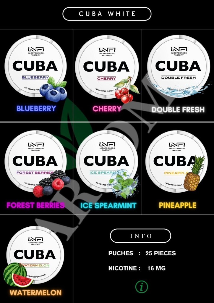 CUBA WHITE POUCHES 16mg