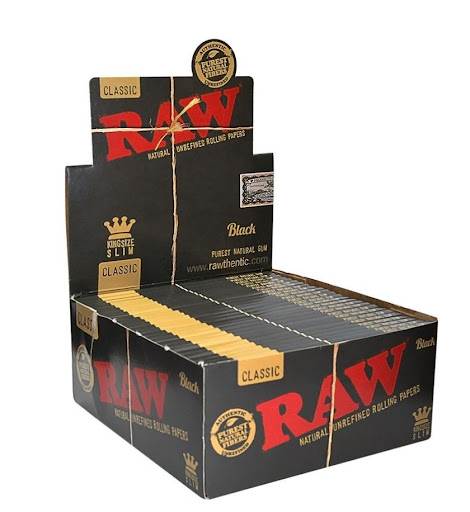 Raw King Size Black Slim Hemp Paper