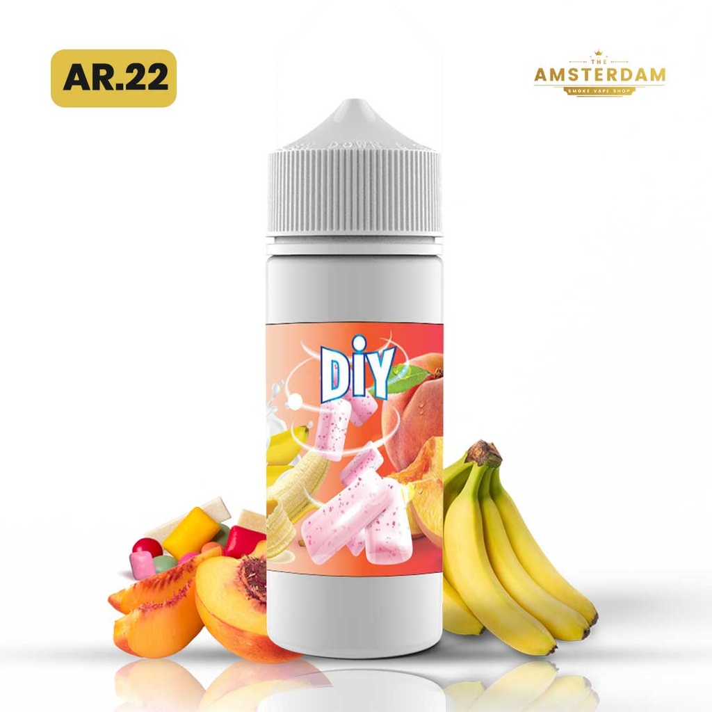 Diy 100 ml Fruite :AR.22 PECHE,BANANE,DUBBLE GUM